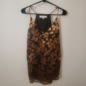 Loft Black and golden yellow floral cami
